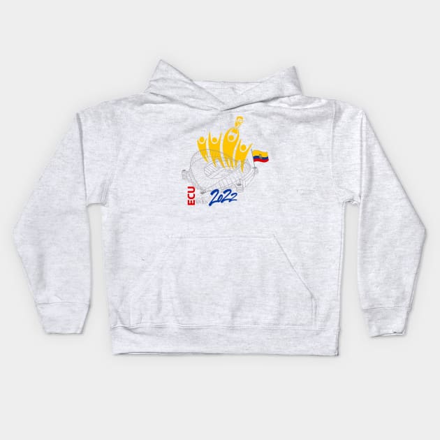 Ecuador World Cup Soccer 2022 Kids Hoodie by DesignOfNations